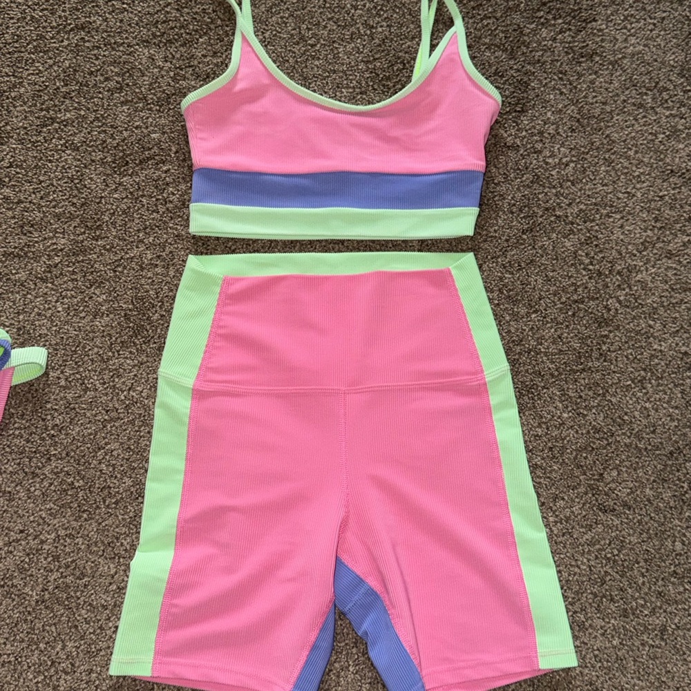 Beach Riot Neon Bikini and Shorts Set - Picture 7 of 11